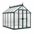 Serre de jardin victorienne en aluminium vert foncé et polycarbonate translucide, 250 × 190 × 220 cm