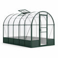 Serre de jardin tunnel en aluminium vert et polycarbonate transparent, 300 × 200 × 210 cm, avec porte et lucarne