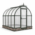 Serre de jardin victorienne 250 x 190 x 240 cm en aluminium vert foncé et polycarbonate transparent avec porte et lucarne