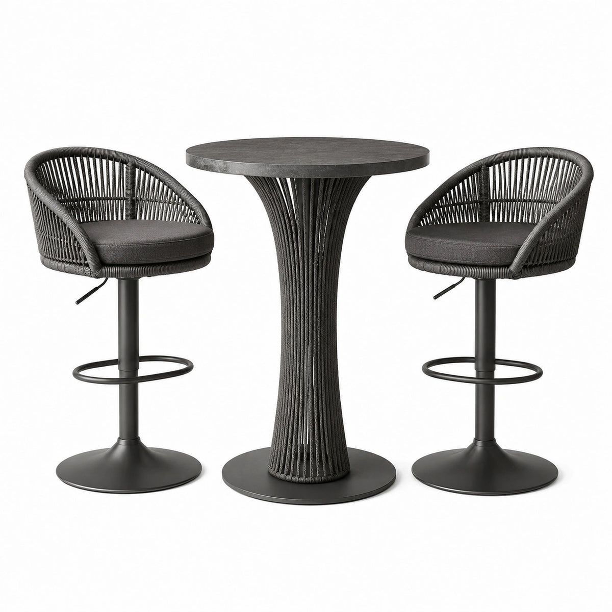 Ensemble table haute et tabourets